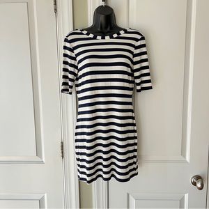 Boston Proper Small Blue and White Striped Dress
